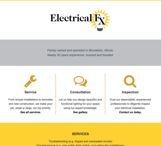 electrician's web design