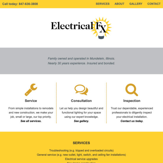 electrician's web design