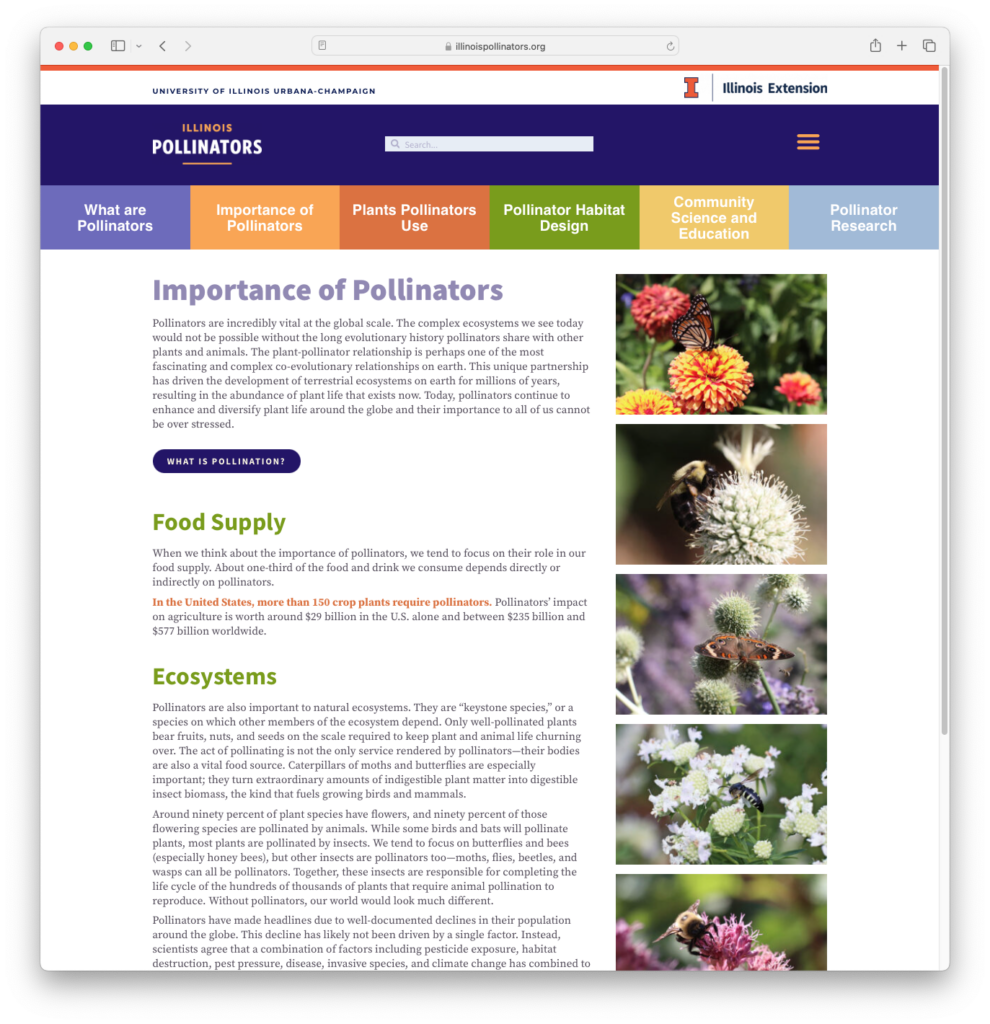 Importance of Pollinators page