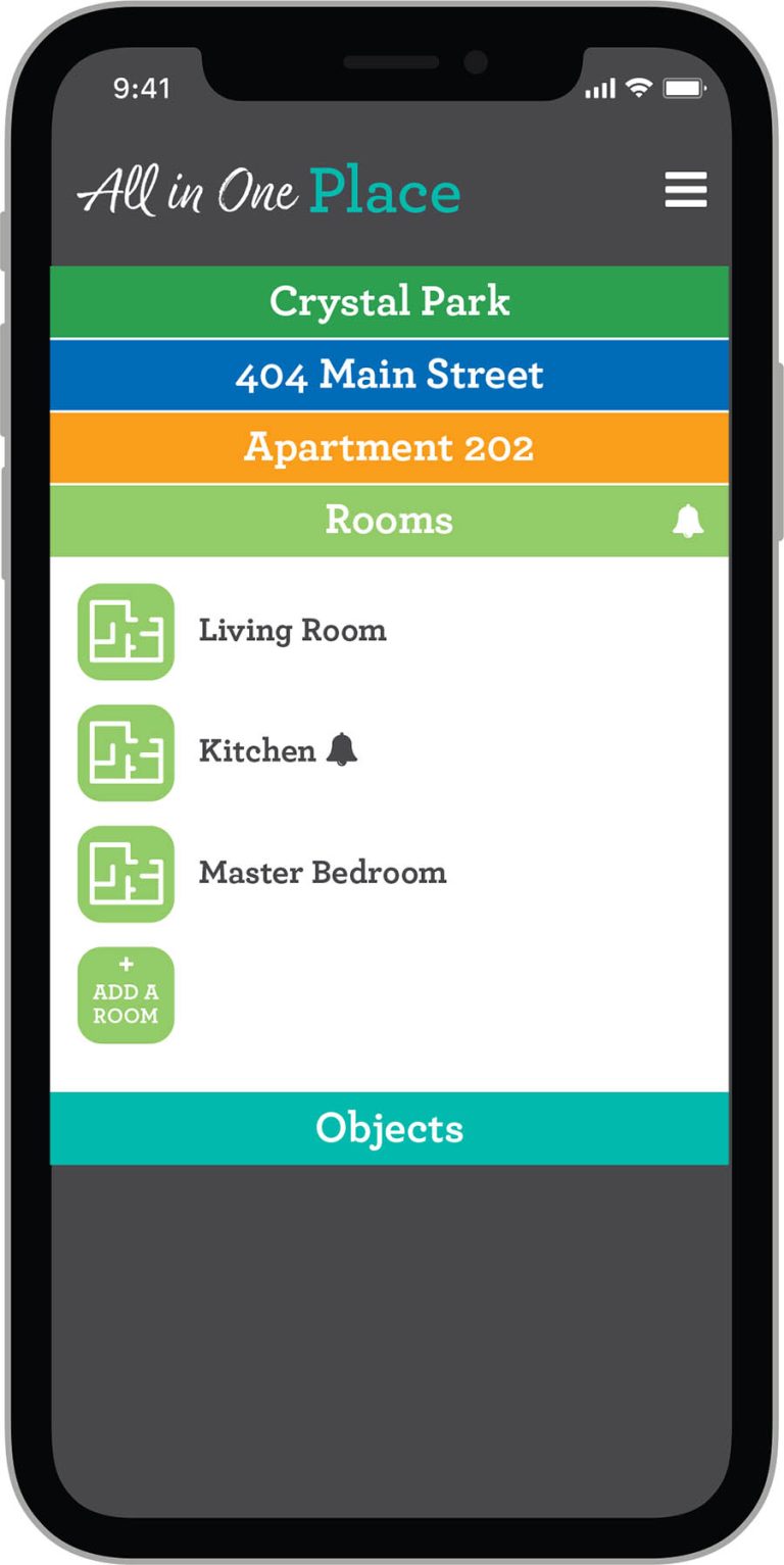 Room screen to enter all the rooms in your dwelling